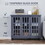 HOMCOM Sideboard Buffet Cabinet, Credenza, Coffee Bar Cabinet with Storage, Glass Doors and Adjustable Shelves, Gray W2225P160433