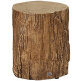 HOMCOM Tree Stump Stool, Decorative Side Table with Round Tabletop, Concrete End Table with Wood Grain Finish, for Indoors and Outdoors, Natural W2225P160436
