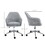 Vinsetto Mid-Back Task Chair, Fabric Home Office Chair, Swivel Desk Chair with Tub Shape Design & Lined Pattern Back for Living Room, Bedroom, Gray W2225P160437