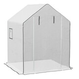 Outsunny 1 Piece Walk-in Greenhouse Replacement Cover, 01-0472 w/ Roll-up Door, Mesh Windows, 55