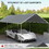 Outsunny 10' x 20' Carport Replacement Top Canopy Cover, UV Resistant and Water Resistant Car Port Portable Garage Tent Cover with Ball Bungee Cords, Dark Gray, Only Cover W2225P164070