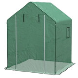 Outsunny 1 Piece Walk-in Greenhouse Replacement Cover for 01-0472 w/ Roll-up Door and Mesh Windows, 55