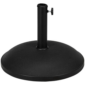 Outsunny 20" 55 lbs Round Cement Umbrella Base Stand Market Parasol Holder with Tightening Knob & Easy Setup, for &phi;1.3", &phi;1.5", &phi;1.9" Pole, Black W2225P164074