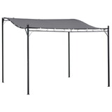 Outsunny 10' x 10' Steel Outdoor Pergola Gazebo, Patio Canopy with Weather-Resistant Fabric and Drainage Holes for Backyard Pool Deck Garden, Gray W2225P164075
