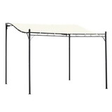 Outsunny 10' x 10' Steel Outdoor Pergola Gazebo, Patio Canopy with Weather-Resistant Fabric and Drainage Holes for Backyard Pool Deck Garden, Cream White W2225P164077