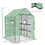 Outsunny 4.6' x 4.7' Portable Greenhouse, Water/UV Resistant Walk-in Small Outdoor Greenhouse with 2 Tier U-Shaped Flower Rack Shelves, Roll Up Door & Windows, Green W2225P164094
