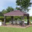 Outsunny 10' x 13' Patio Gazebo, Outdoor Gazebo Canopy Shelter with Netting and Curtains, Aluminum Frame for Garden, Lawn, Backyard and Deck, Coffee W2225P164095