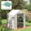 Outsunny 2 Pieces Walk-in Greenhouse Replacement Cover, 01-0472 w/ Roll-up Door, Mesh Windows, 55"x56.25"x74.75" Reinforced Anti-Tear PE Hot House Cover (Frame Not Included), White, Green