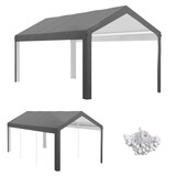 Outsunny 10' x 20' Carport Replacement Top Canopy Cover, UV and Water Resistant Portable Garage Shelter Cover with Ball Bungee Cords, Dark Gray, Only Cover W2225P164106