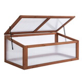 Outsunny Portable Wooden Garden Green House Cold Frame, Indoor Outdoor Terrarium Planter Box, 39