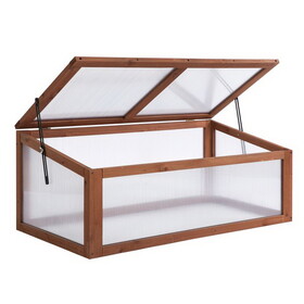 Outsunny Portable Wooden Garden Green House Cold Frame, Indoor Outdoor Terrarium Planter Box, 39" x 26" x 16" W2225P164111