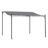 Outsunny 10' x 13' Steel Outdoor Pergola Gazebo, Patio Canopy with Weather-Resistant Fabric and Drainage Holes for Backyard Pool Deck Garden, Gray W2225P164112