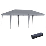 Outsunny 10' x 20' Pop Up Canopy Tent, Heavy Duty Tents for Parties, Outdoor Instant Gazebo Sun Shade Shelter with Carry Bag, for Catering, Events, Wedding, Backyard BBQ, Gray W2225P164129