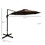 Outsunny 10ft Offset Patio Umbrella with Base, Hanging Aluminum and Steel Cantilever Umbrella with 360&#176; Rotation, Easy Tilt, 8 Ribs, Crank, Cross Base Included, Coffee W2225P164131