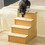 PawHut Pet Stairs, Small Pet Steps with Cushioned Removable Covering for Dogs and Cats up to 22 lbs., Natural W2225P166283