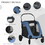 PawHut Pet Stroller Universal Wheel with Storage Basket Ventilated Foldable Oxford Fabric for Medium Size Dogs, Blue W2225P166285