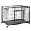 PawHut Folding Design Heavy Duty Metal Dog Cage Crate & Kennel with Removable Tray and Cover, & 4 Locking Wheels, Indoor/Outdoor 43" W2225P166305