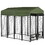 PawHut 8' x 4' x 6' Dog Kennel Outdoor with Rotating Bowl Holders, Walk-in Pet Playpen, Welded Wire Steel Dog Fence with Water-and UV-Resistant Canopy, Green W2225P166320