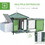 PawHut 77" Wooden Chicken Coop with Nesting Box, Cute Outdoor Hen House with Removable Tray, Ramp Run, for Garden Backyard, Green W2225P166332