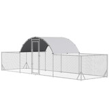 PawHut Large Metal Chicken Coop Chicken Run for Chicken, Ducks and Rabbits with Waterproof and Anti-UV Cover, Walk-in Poultry Cage Hen House for Outdoor and Yard Farm Use, 21.7' x 6.2' x 6.4'
