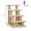 PawHut 25" 4-Step Multi-Level Carpeted Cat Scratching Post Pet Stairs, Beige W2225P166356