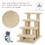 PawHut 25" 4-Step Multi-Level Carpeted Cat Scratching Post Pet Stairs, Beige W2225P166356