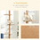PawHut Floor-to-Ceiling Cat Tree Cat Climbing Tower with Sisal-Covered Scratching Posts Natural Cat Tree Activity Center for Kittens Cat Tower Furniture, Brown W2225P166361