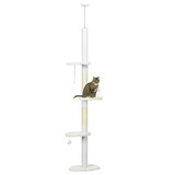 PawHut Floor to Ceiling Cat Tree with Scratching Posts, 88.5