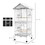 PawHut Wrought Metal Bird Cage Feeder with Rolling Stand Perches Food Containers Doors Wheels 67" H, White W2225P166374