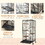 PawHut 6 Level Small Animal Cage for Dwarf Rabbits, Pet Minks, and Chinchillas w/ Removable Tray, Ramp, Water Bottle, Food Dish, Small Pet Cage for Indoor Use, Black W2225P166411