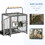 PawHut 19" Travel Bird Cage Parrot Carrier with Handle Wooden Perch for Cockatiels, Conures, Black W2225P166420