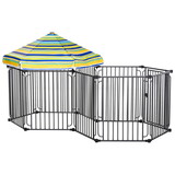 PawHut Dog Playpen with Door & Removable Cover for Small & Most Medium Sized Dogs Indoor & Outdoor Use, 47