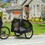 Aosom Dog Bike Trailer, Pet Bike Wagon with Steel Frame, Hitch Coupler, Quick Release Wheels, Reflectors, Flag, Pet Travel Carrier for Medium Dogs, Black W2225P166453