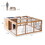 PawHut Rabbit Hutch Bunny Cage with Openable Main House, Indoor Outdoor Waterproof Rabbit House, Guinea Pig Cage for Small Animals with Three Ventilation Doors, Natural W2225P166457