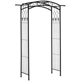 Outsunny 7ft Outdoor Garden Arbor, Wedding Arch for Ceremony, Trellis with Scrollwork Design, Ideal for Climbing Vines and Plants W2225P172493