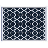 Outsunny Reversible Outdoor Rug Carpet, 9' x 18' Waterproof Plastic Straw Rug, Portable RV Camping Rugs with Carry Bag, Large Floor Mat for Backyard, Deck, Picnic, Beach, Blue & White W2225P172550