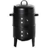 Outsunny Vertical Charcoal BBQ Smoker, 3-in-1 16