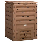 Outsunny Garden Compost Bin, 120 Gallon (450L) Garden Composter, BPA Free, with 80 Vents and 2 Sliding Doors, Lightweight & Sturdy, Fast Creation of Fertile Soil, Brown W2225P172555