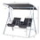 Outsunny 2 Person Porch Swing with Stand, Outdoor Swing with Canopy, Pivot Storage Table, 2 Cup Holders, Cushions for Patio, Backyard, Gray W2225P172566