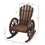 Outsunny Wooden Rocking Chair, Adirondack Rocker Chair w/ Slatted Design and Oversized Back, Outdoor Rocking Chair with Wagon Wheel Armrest for Porch, Poolside, and Garden, Carbonized W2225P172583