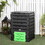 Outsunny Garden Compost Bin, 120 Gallon (450L) Garden Composter, BPA Free, with 80 Vents and 2 Sliding Doors, Lightweight & Sturdy, Fast Creation of Fertile Soil, Black W2225P172586