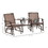 Outsunny Outdoor Glider Chairs with Coffee Table, Patio 2-Seat Rocking Chair Swing Loveseat with Breathable Sling for Backyard, Garden, and Porch, Coffee Brown W2225P172599