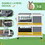 PawHut Indoor Rabbit Hutch with Wheels, 2-Tier Rabbit Cage, 35.5" Wooden Guinea Pig Cage with Feeding Trough, Removable Trays, Ramps & Openable Top for 1-2 Rabbits, Gray