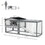 PawHut Large Rabbit Hutch Outdoor, 2-Tier 61" L Rabbit Cage with Run Feeding Trough Wooden Guinea Pig Hutch with Removable Tray, Ramp, asphalt Roof, for 1-2 Rabbits, White
