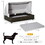 PawHut Rattan Dog Bed, Elevated Pet Sofa, Wicker Cat House, Indoor/Outdoor Use, for Garden Patio with Foldable Canopy, for Small or Medium-Sized Pets, Coffee
