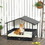 PawHut Wicker Dog House Outdoor with Canopy, Rattan Dog Bed with Water-resistant Cushion, for Small and Medium Dogs, Cream White W2225P173752