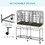 PawHut 65" Double Rolling Metal Bird Cage Feeder with Detachable Rolling Stand, Storage Shelf, Wood Perch & Food Container