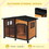 PawHut Outside Cabin-Style Wooden Dog House for Large Dogs with Openable Roof & Giant Window, Outdoor & Indoor Big Dog House, asphalt Roof, Yellow