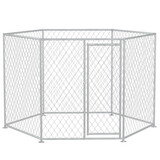 PawHut 9.2' x 8' x 5.6' Dog Kennel, Outdoor Dog Run with Lockable Door for Medium and Large-Sized Dogs, Silver