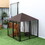 PawHut 5' x 5' x 5' Dog Kennel Outdoor, Walk-in Pet Playpen, Welded Wire Steel Dog Fence with Water-and UV-Resistant Canopy, Jet Black
